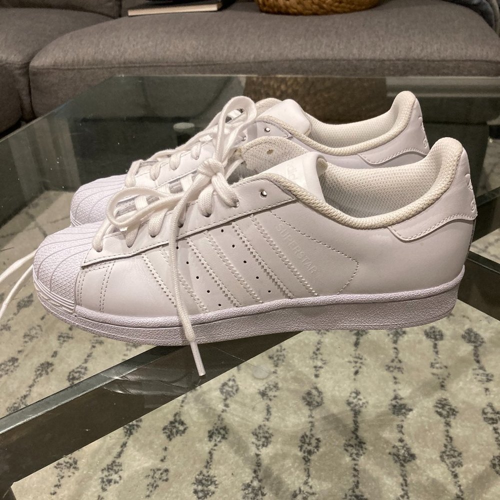 Women's Adidas All White Superstar - Size 8.5